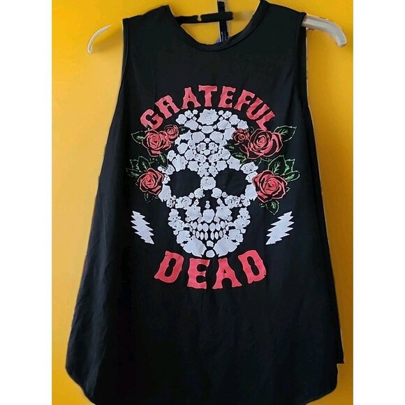 Greatful Dead Medium Super Soft Tank Top Skull & Roses A105 Excellent New - Picture 2 of 4